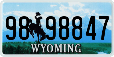 WY license plate 9898847