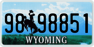 WY license plate 9898851