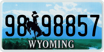 WY license plate 9898857