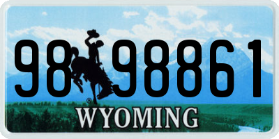 WY license plate 9898861