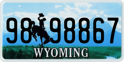 WY license plate 9898867