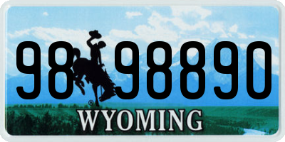 WY license plate 9898890