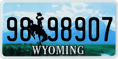 WY license plate 9898907