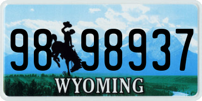 WY license plate 9898937