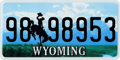 WY license plate 9898953