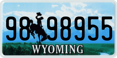 WY license plate 9898955