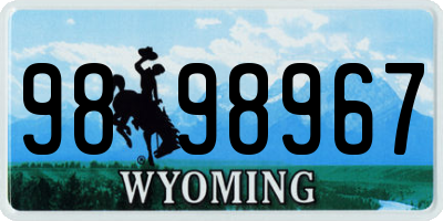 WY license plate 9898967