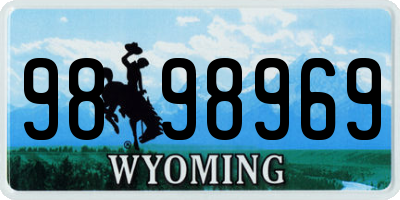 WY license plate 9898969