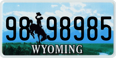 WY license plate 9898985