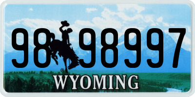 WY license plate 9898997