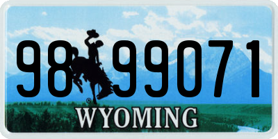 WY license plate 9899071
