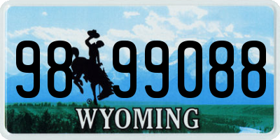 WY license plate 9899088