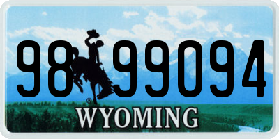 WY license plate 9899094