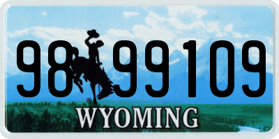 WY license plate 9899109
