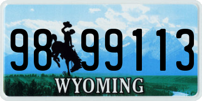 WY license plate 9899113