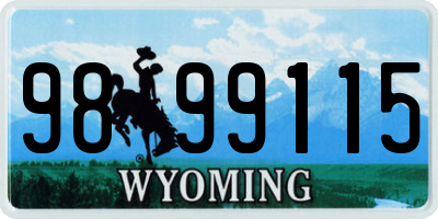 WY license plate 9899115