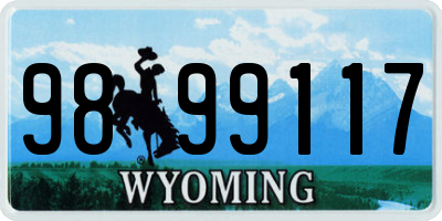 WY license plate 9899117