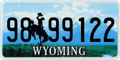 WY license plate 9899122