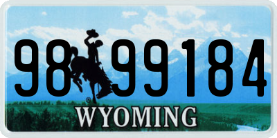 WY license plate 9899184