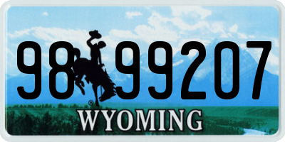 WY license plate 9899207
