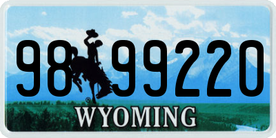 WY license plate 9899220