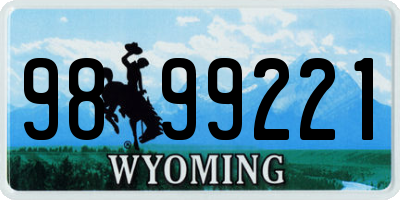 WY license plate 9899221