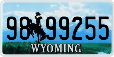 WY license plate 9899255