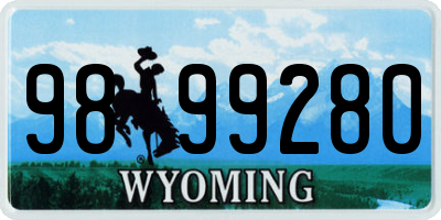 WY license plate 9899280