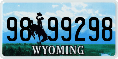 WY license plate 9899298