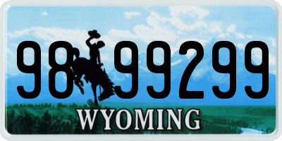 WY license plate 9899299