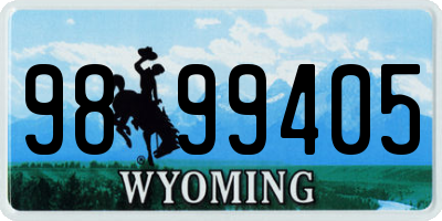 WY license plate 9899405