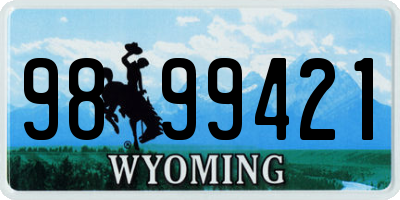 WY license plate 9899421
