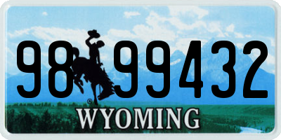 WY license plate 9899432