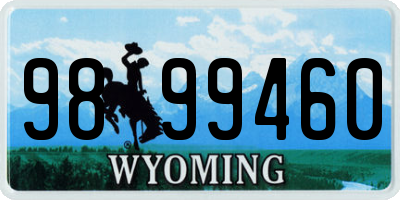 WY license plate 9899460