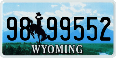 WY license plate 9899552