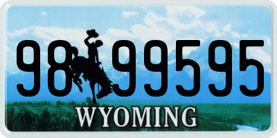WY license plate 9899595