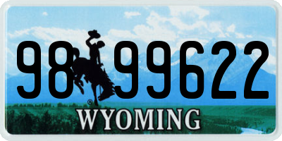 WY license plate 9899622