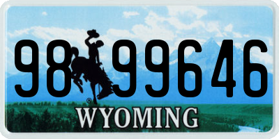 WY license plate 9899646