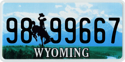 WY license plate 9899667