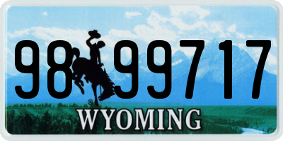 WY license plate 9899717
