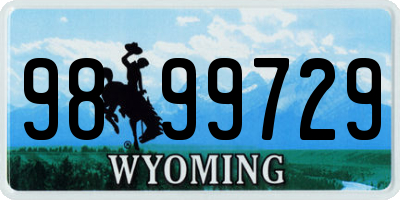 WY license plate 9899729