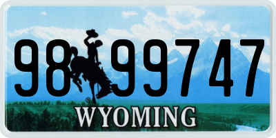 WY license plate 9899747