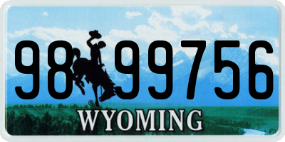 WY license plate 9899756