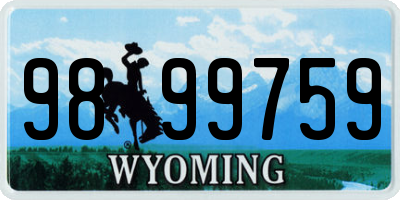 WY license plate 9899759