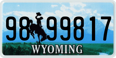 WY license plate 9899817