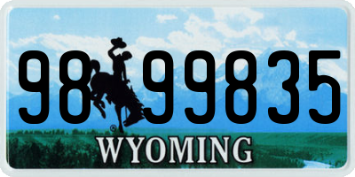 WY license plate 9899835