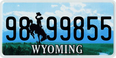 WY license plate 9899855