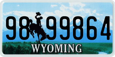 WY license plate 9899864