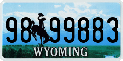 WY license plate 9899883