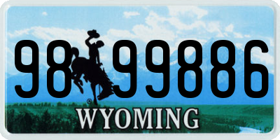 WY license plate 9899886